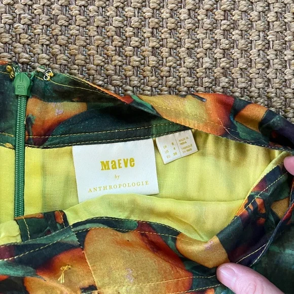 Anthropologie Mauve Lemon Button Front Maxi Skirt - Picture 2 of 4